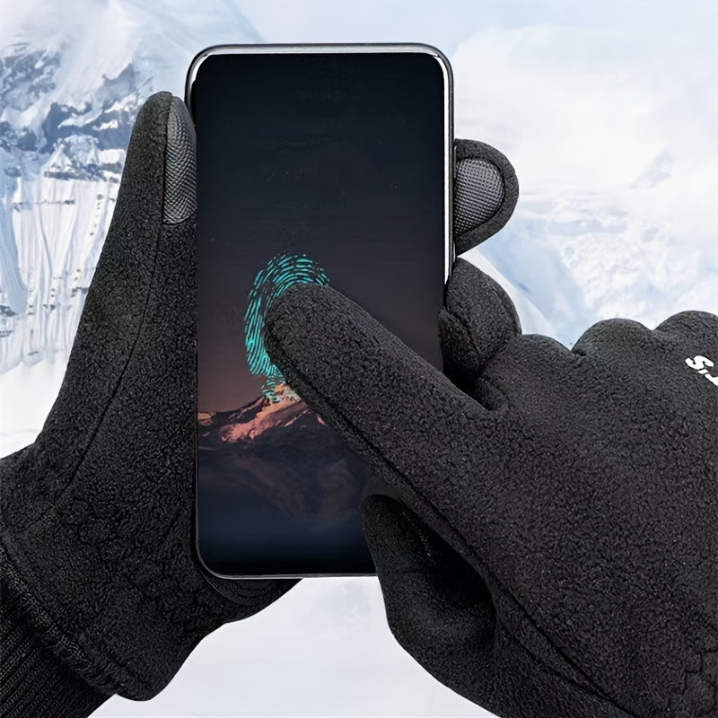 Thickened Warm Touch Screen Fleece Gloves for Outdoor Sports