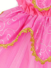 Girl's Princess Dress with Accessories Sets Sequin Decor Long Sleeve Mesh Dress
