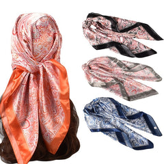Flower Scarf Bandana Womens Silk Head Scarf Casual Floral Print Square