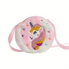 Unicorn Crossbody Bag Coin Purse Tie Dye Plush Mini Wallet
