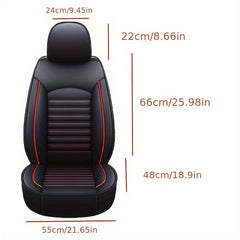 1PC PU Leather Car Front Seat Cover All Seasons Universal For Five Seater Cars