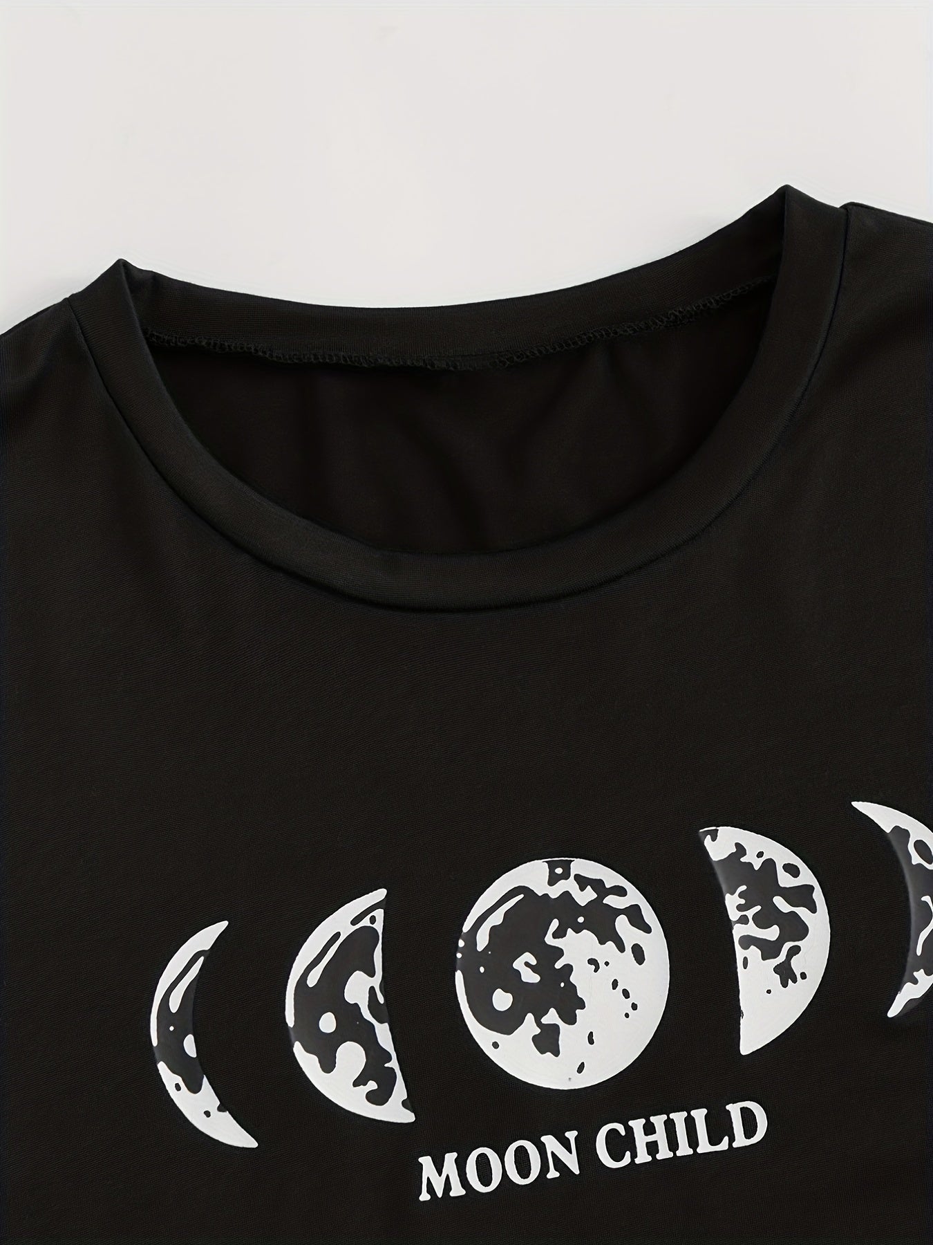 Moon Print Pajama Set Short Sleeve T-shirt & Shorts & Pants
