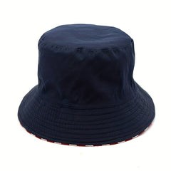 American Flag Print Bucket Hat Reversible Patriotic Fisherman Cap