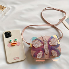 Butterfly Sequin Crossbody Bag Coin Purse Wallet Holiday Gift