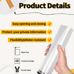 18pcs A5 Transparent Mesh Zipper Waterproof PVC File Bags - Extra Large