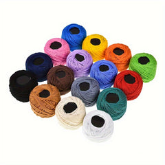 16pcs Cross Stitch Embroidery Set Portable Crochet Cotton Thread DIY Knitted