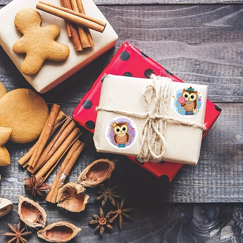 500pcs Cartoon Owl Sealing Stickers for Gift Packaging