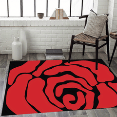 Modern Red Rose Pattern Large Area Carpet for Living Room Bedroom Study