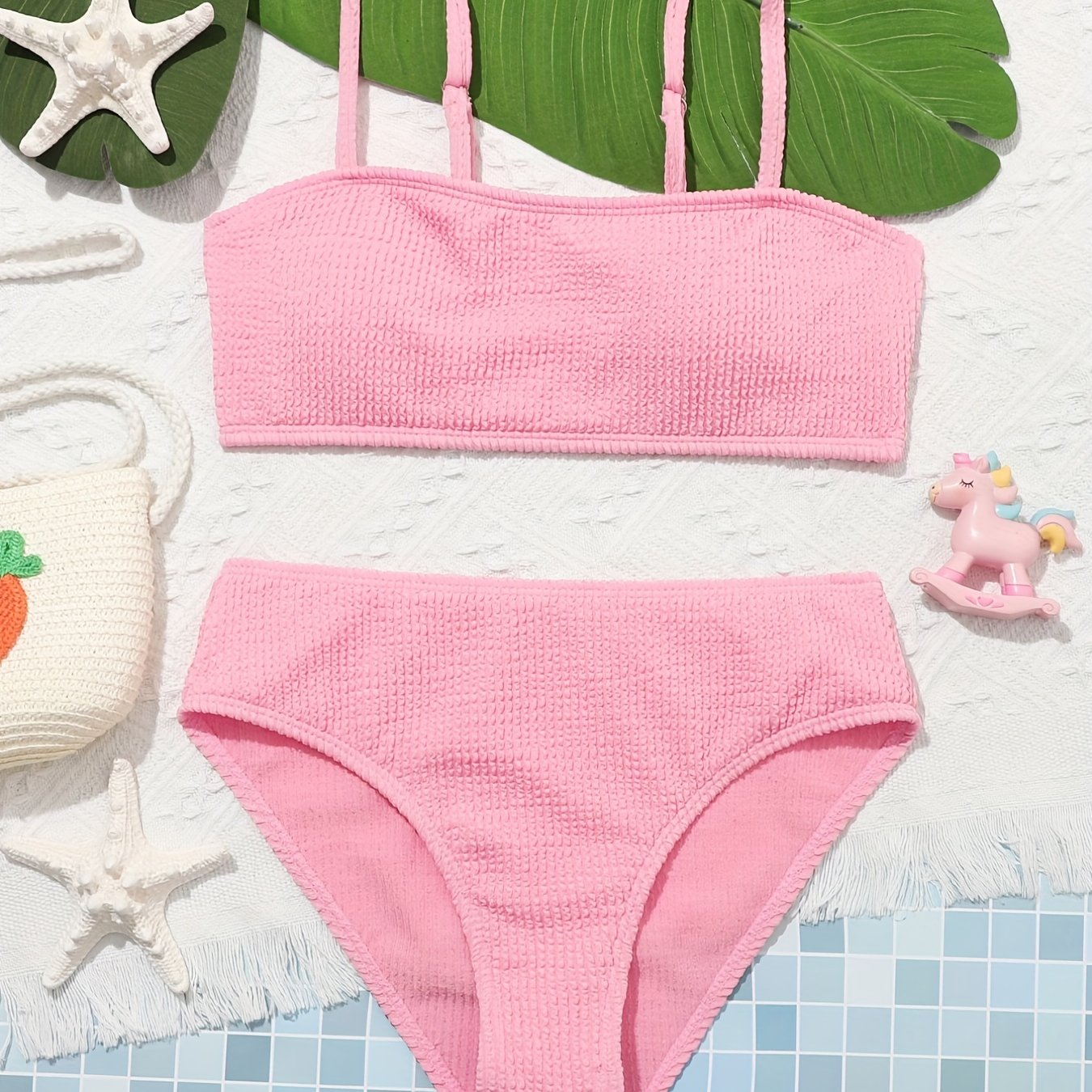 Girls Bikini Set Adjustable Straps Bathing Suit Swimsuits for Summer