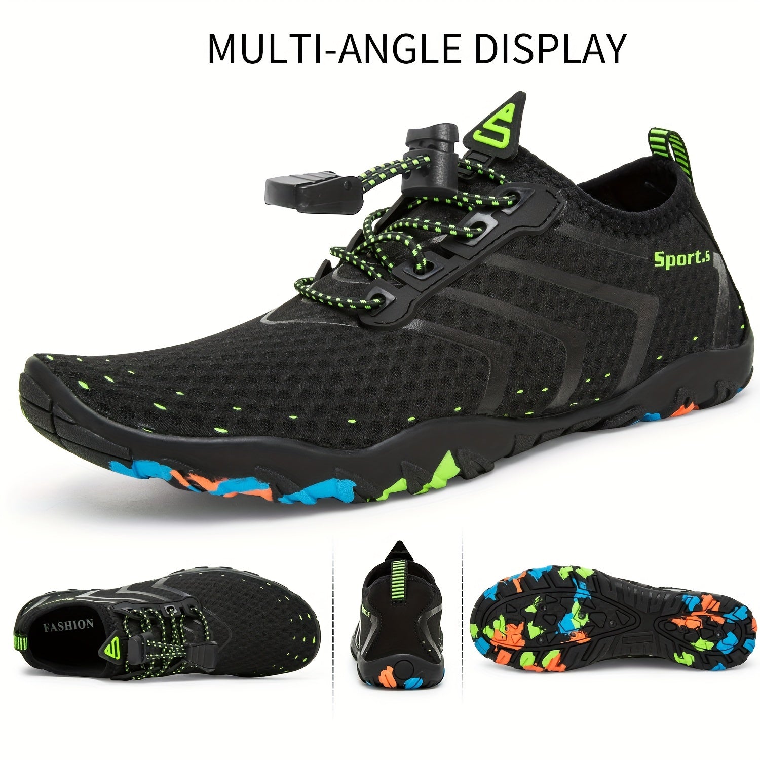Men's Quick Drying Water Shoes Lightweight Slip On Beach Aqua Socks