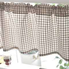 Plaid Short Curtain Modern Balcony Cafe Curtain