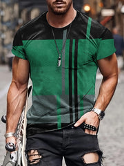 Vintage Style Printed Tee Shirt Men's Casual Round Neck Street Tee