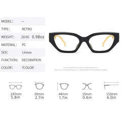 Y2K Vintage Cat Eye Glasses Frame Leopard Clear Lens Eyewear