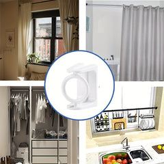 2pcs Self Adhesive Telescopic Rod Hanger with Rotatable Corner Pole Ring
