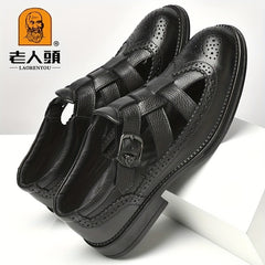 LAORENTOU Men's Brogue Hollow Out Sandals Non Slip Smart Casual Shoes