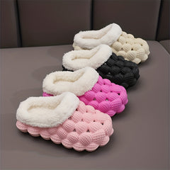 Kid's Plush Lined Massage Bubble Slides with Cushioned Non-Slip Sole