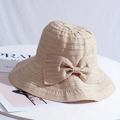 Vintage Wide Brim Bucket Hat Sunscreen Travel Beach Hats For Women