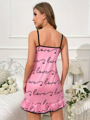 V Neck Ruffle Slip Nightdress Women's Sleepwear
