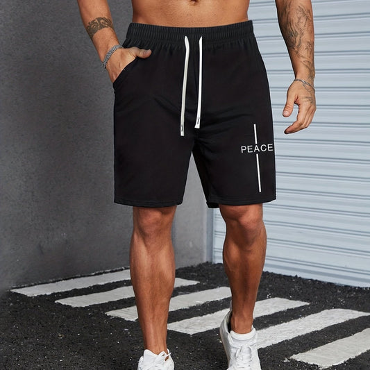 Men's Peace Letter Print Outdoor Shorts