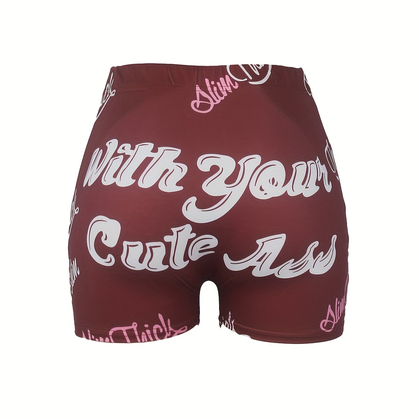 Ass Print Skinny Shorts Yoga Casual Summer Shorts