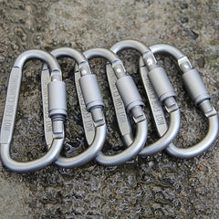 6pcs D Carabiner Lock Portable Hanging Buckle Aluminum Backpack Outdoor Camping