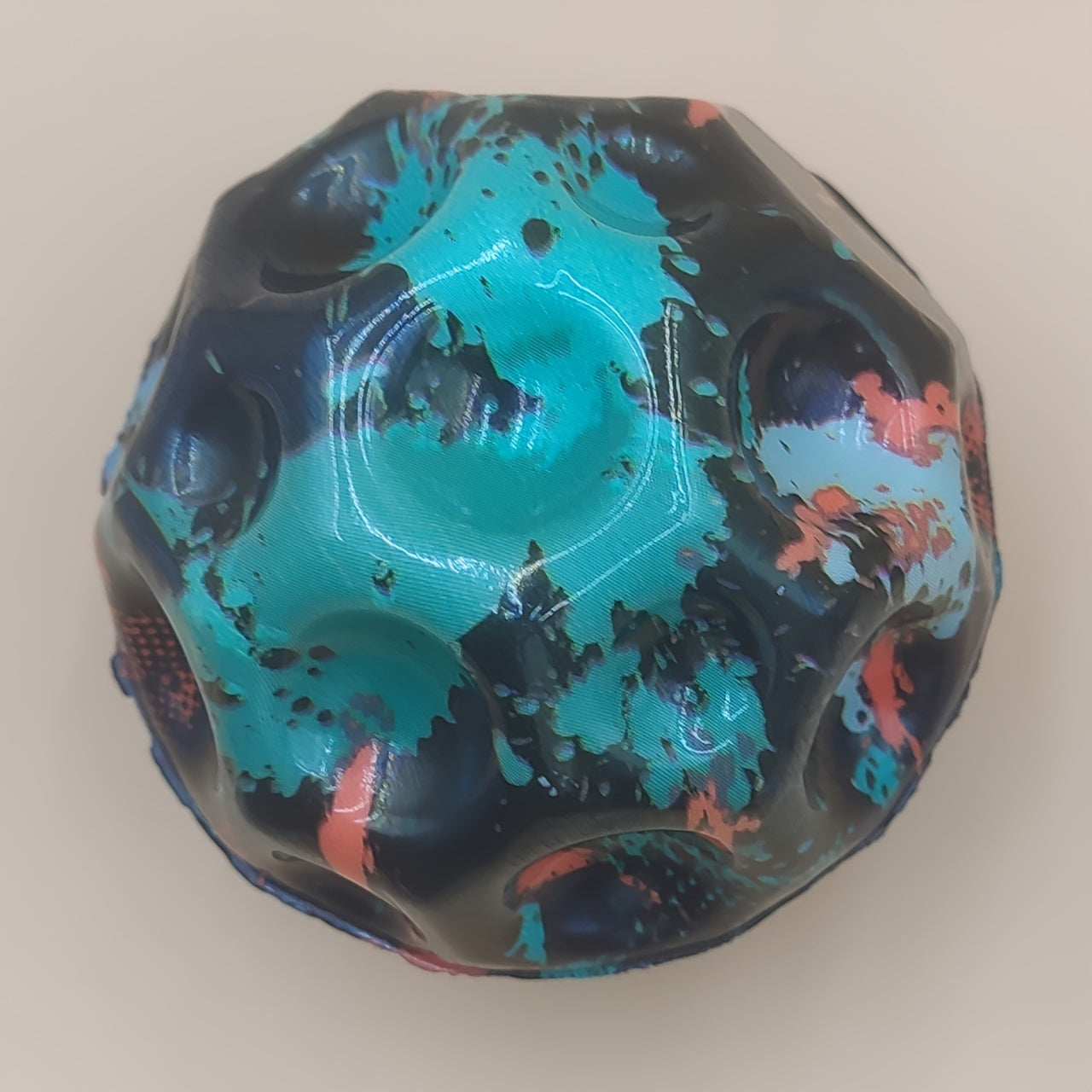4PCS Camouflage Bouncy Ball Moon Shape Porous High Bouncing Space Ball