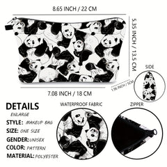 Panda Print Toiletry Travel Bag Makeup Pouch Cosmetic Bag For Teenage Girls