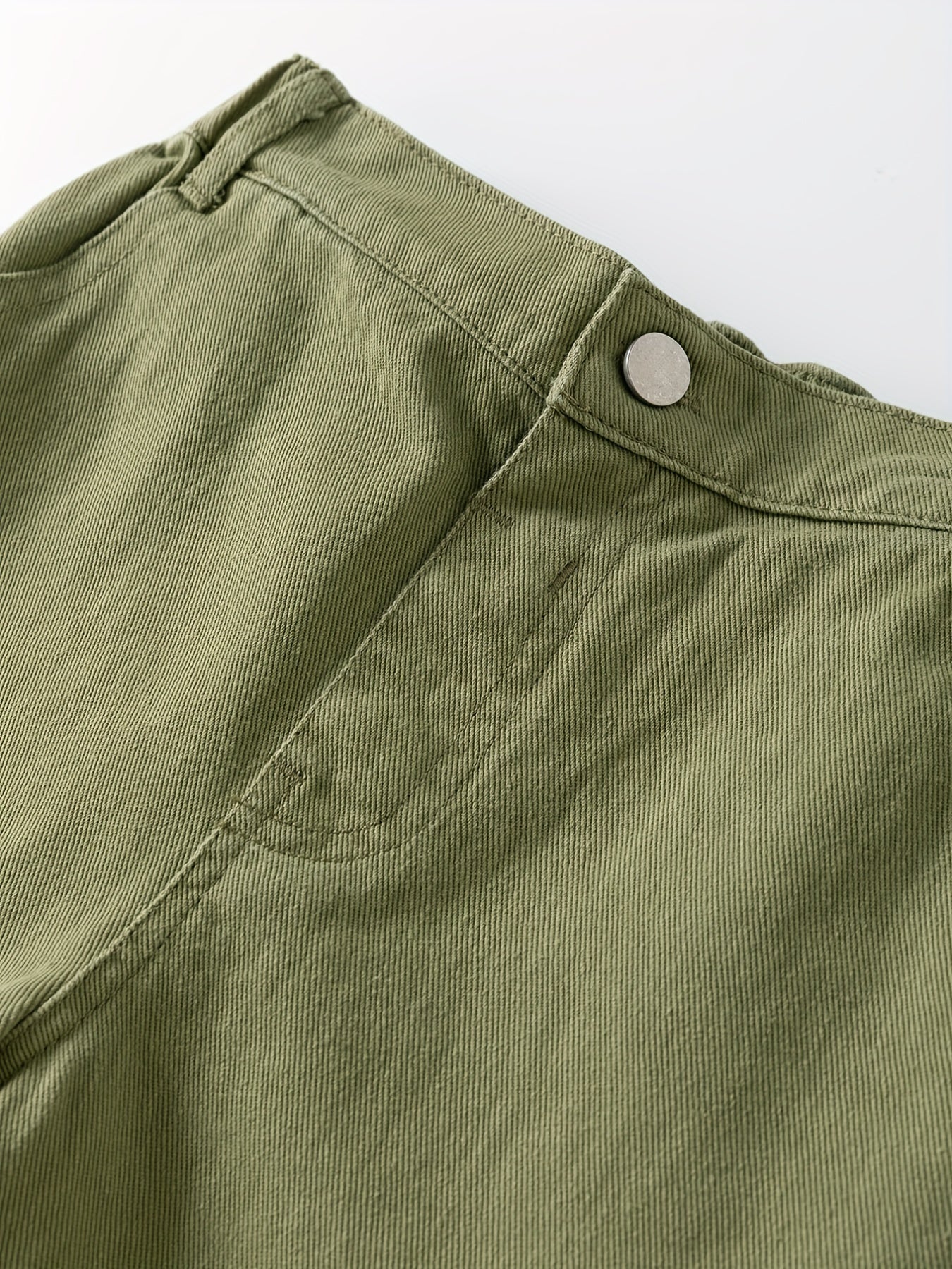 Boys Army Green Shorts with Pockets for Spring and Summer