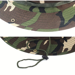 Outdoor Camouflage Sun Protection Bucket Hat for Camping Hiking Mountaineering