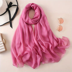 Solid Gauze Scarf Hijab Breathable Thin Shawl Women Casual