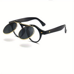 Men's Retro Flip Sunglasses Mixed Decorative Beach Glasses