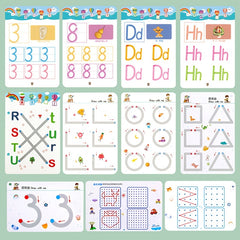 122 Pages Reusable Magic Practice Copybook Set - Pen Control Training