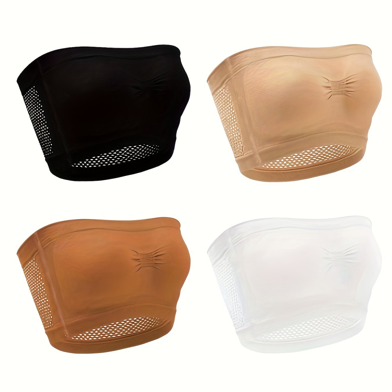 4 Pack Plus Size Classic Bra Set Women's Plus Non Padded Anti slip Wireless