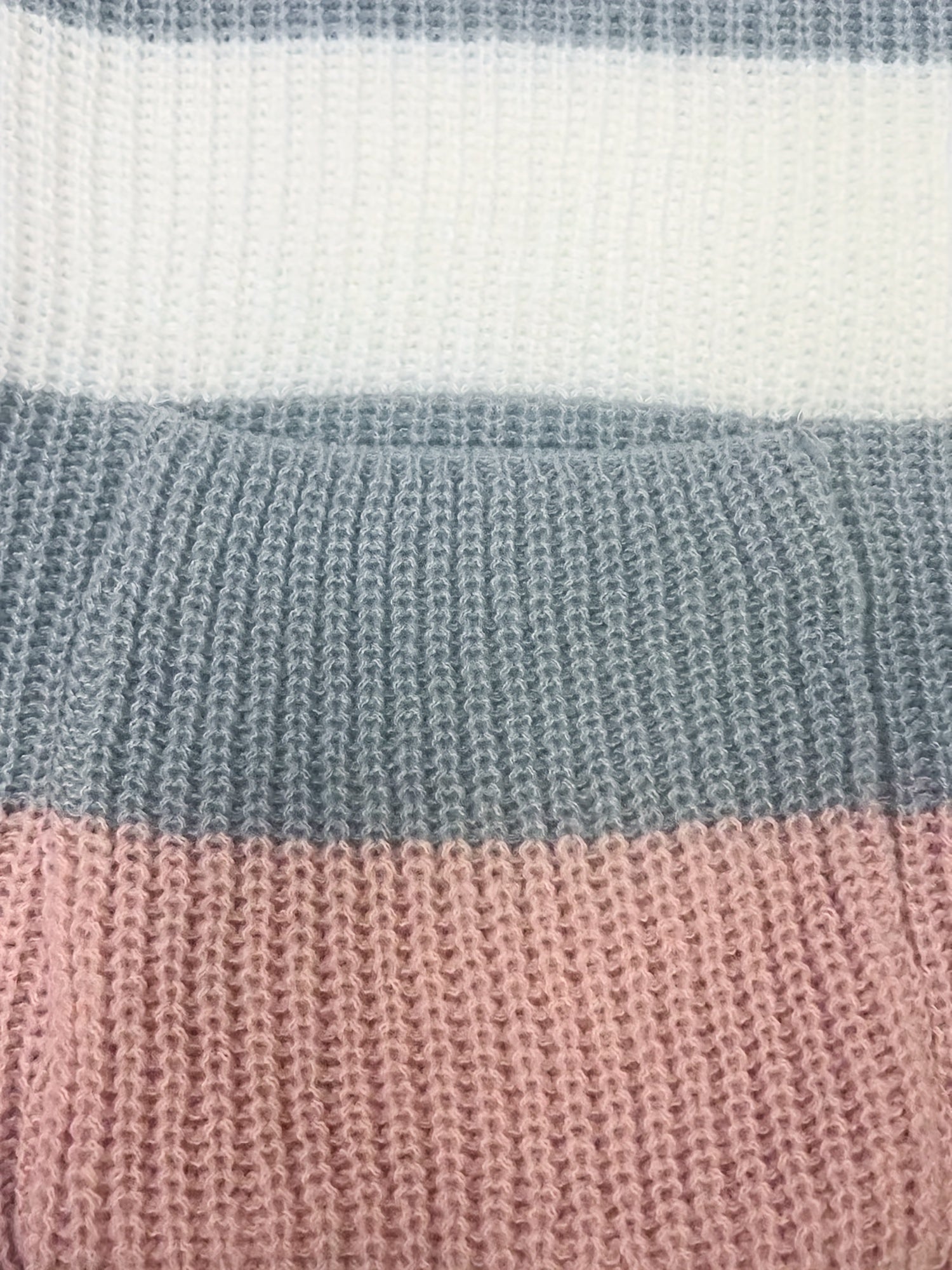 Colorblock Buckle Sweater with Pockets