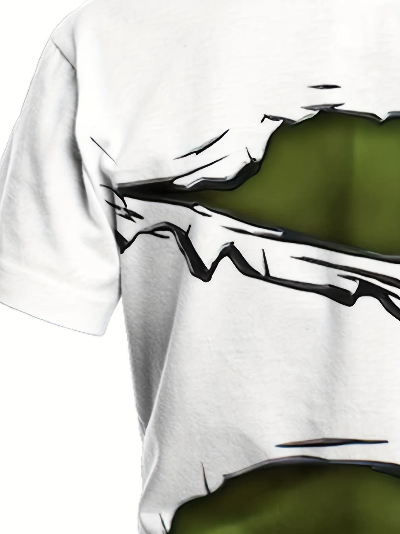 Green Muscle Print Boys T Shirt Fun Cosplay Costume Tee for Kids