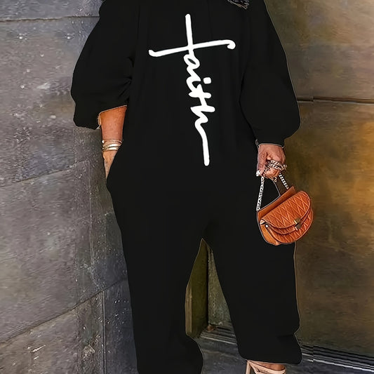 Off Shoulder Bubble Sleeve Jumpsuit with Pockets