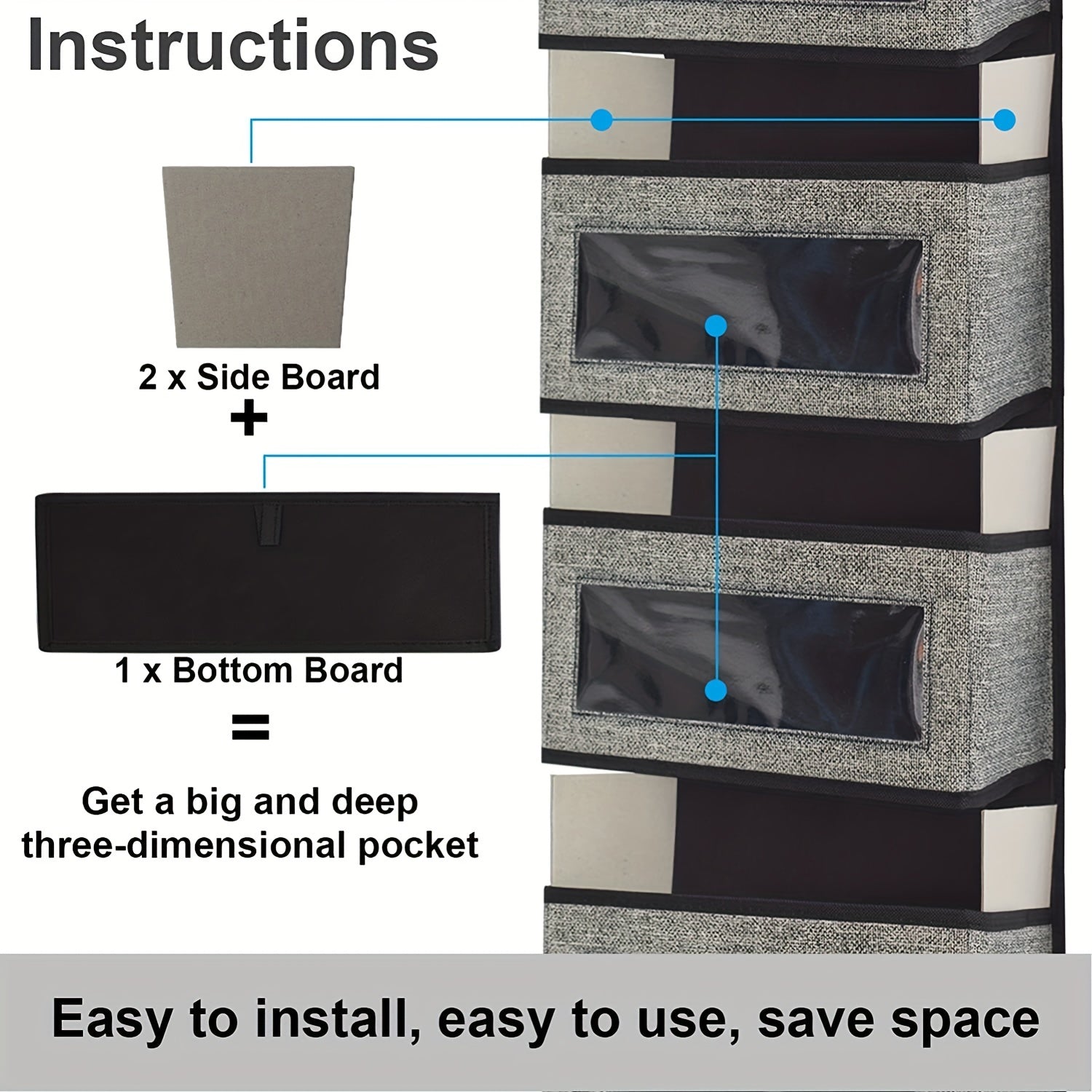 Hanging Organizer Storage Wall Mount Storage 2 Hooks