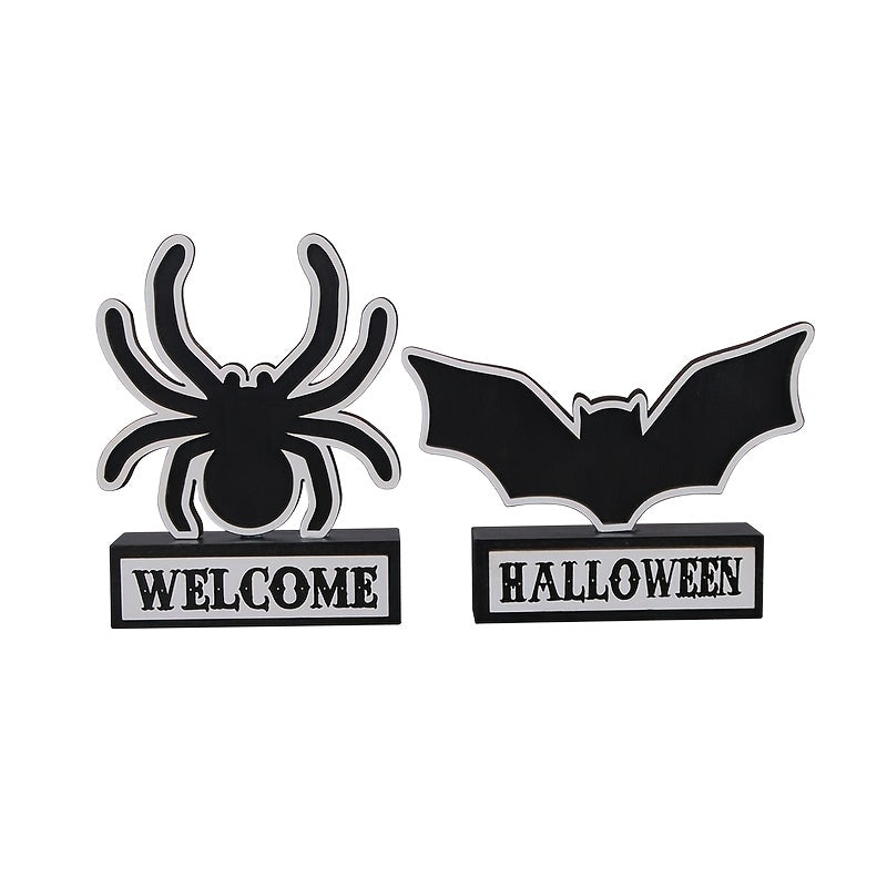 Halloween Spider Bat Wooden Sign Christmas Ornament Spooky Party Decor