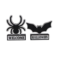 Halloween Spider Bat Wooden Sign Christmas Ornament Spooky Party Decor