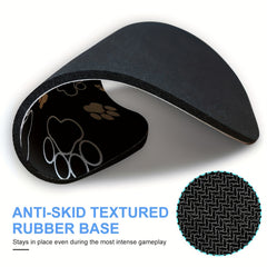 Animal Footprints Mouse Pad for Women Round Non-slip Rubber Mat