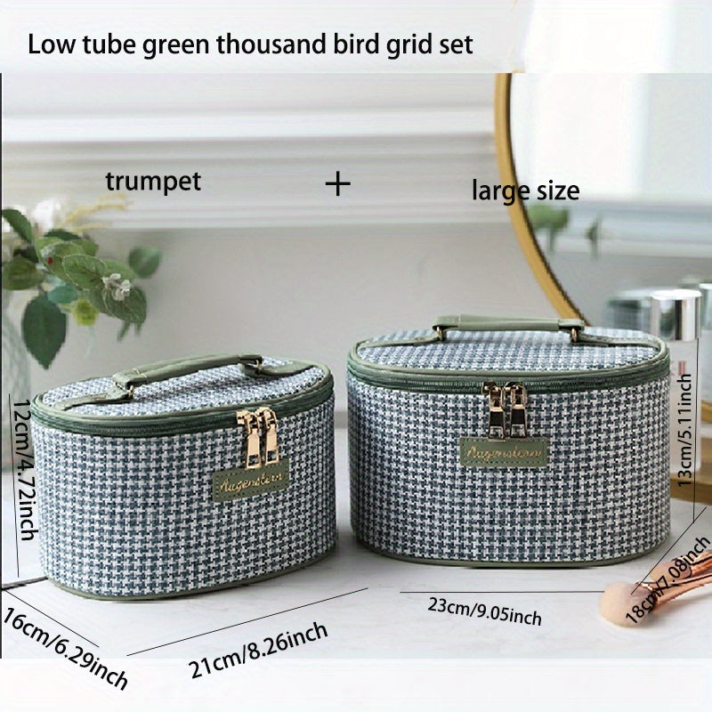 Houndstooth Makeup Bag Travel Case Large Capacity Toiletry Bag