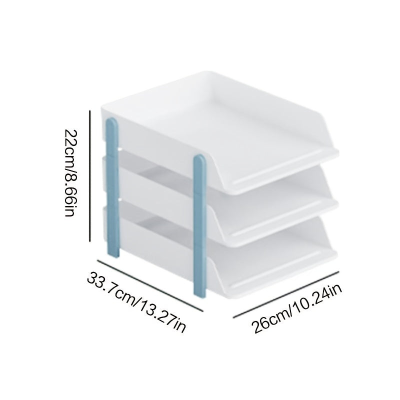 1pc File Rack Storage Box Office Storage Rack Stackable A4 Information Sorting