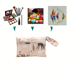 2pcs Elk Print Waterproof Diaper Bag Washable Travel Bag