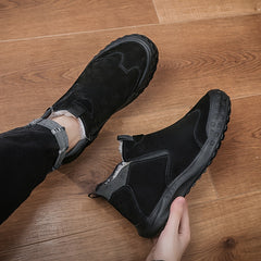 Men's Casual Ankle Boots Lightweight Slip On Walking Shoes with Zippers