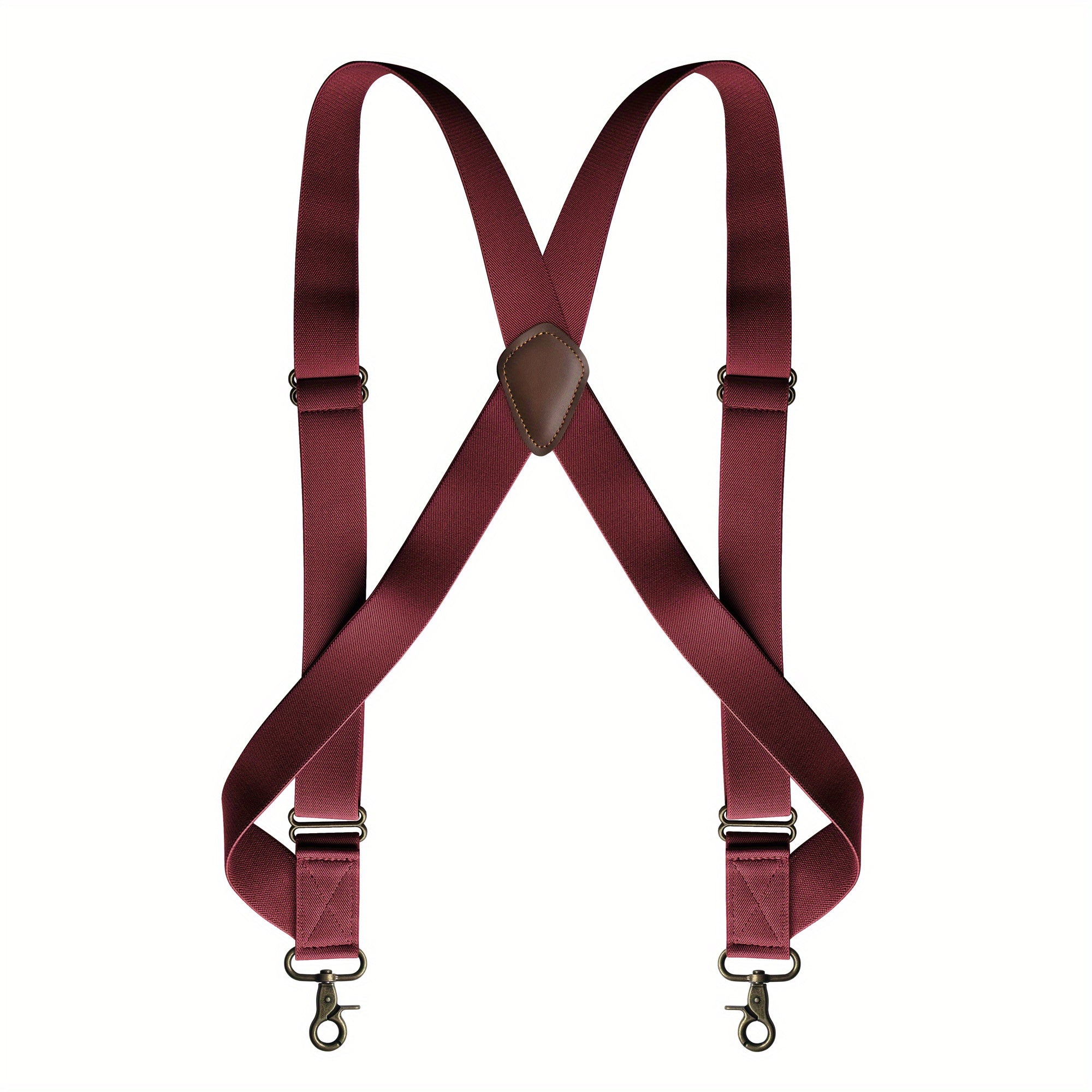 Men's Side Clip Suspenders Bronze Hook Buckle Elastic Casual Suspender