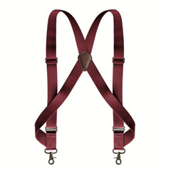 Men's Side Clip Suspenders Bronze Hook Buckle Elastic Casual Suspender