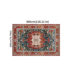 Bohemian Living Room Carpet Ethnic Style Vintage High Density Carpet