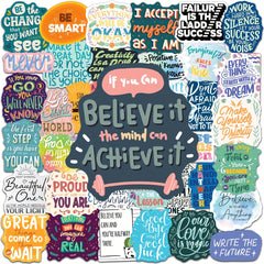 50pcs Inspirational Words Stickers Motivational Quote Vinyl Positive Sticker