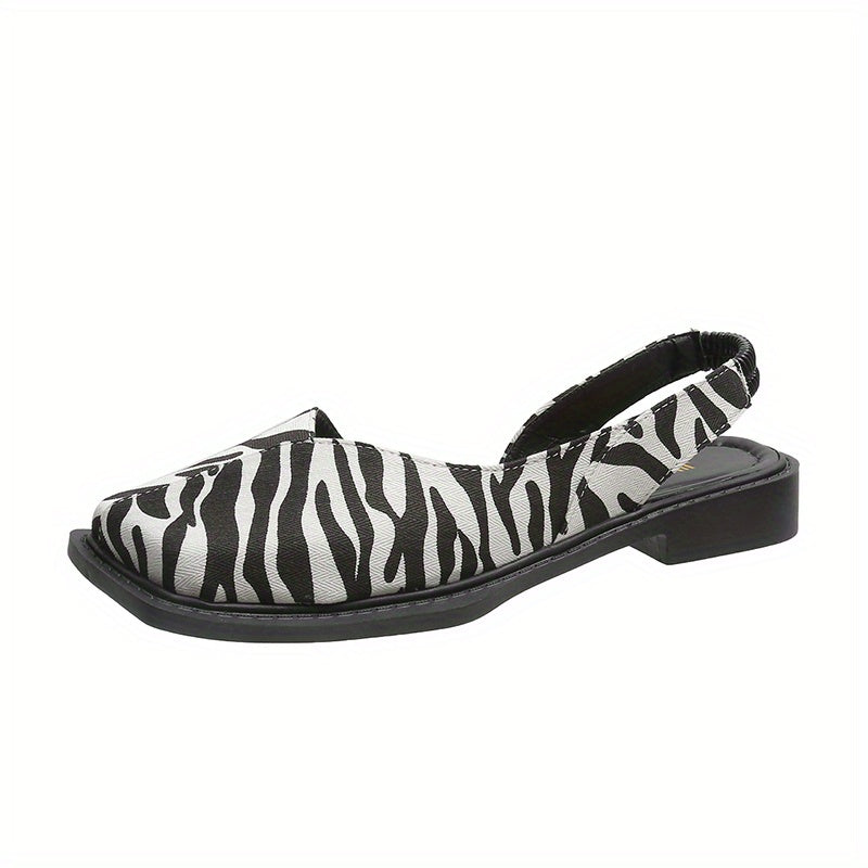 Women's Square Toe Flat Slip On Slingback Shoes