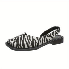 Women's Square Toe Flat Slip On Slingback Shoes